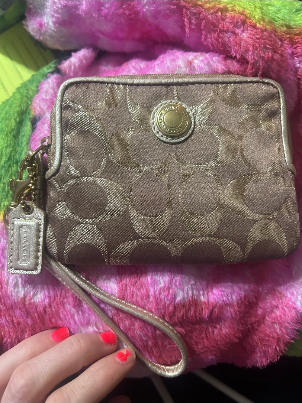 Vintage Y2K coach monogram canvas wristlet - Picture 2 of 10